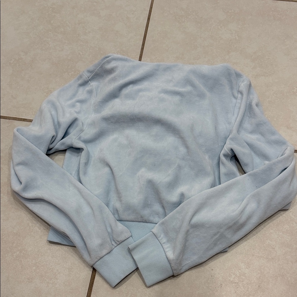 Brandy Melville Light Blue Hooded Zip Jacket - Picture 3 of 3